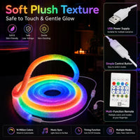 🌟 Faux Fur Neon Light Strip – 360° all-round glow ✨