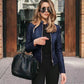 Women's autumn jacket in soft leather for everyday wear