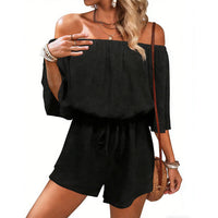 👗New arrival 40% OFF☀️Women's Off Shoulder Shorts Jumpsuit