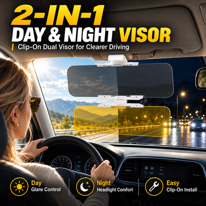 🚗 Drive Safer Day & Night 🌙 Universal HD Anti-Glare Car Visor ✨