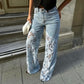 💃Summer fashion forward🌸🔥 Lace spliced jeans