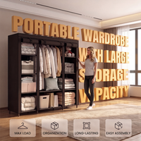🧥 Easy‑to‑Assemble Portable Non‑Woven Fabric Wardrobe, Large‑Capacity Freestanding Closet, Sturdy Frame, Multi‑Compartment Storage for Clothes, Bedding & Household Items
