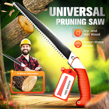 🌿40% OFF NOW ! ⚡ Lightweight And Sharp Universal Pruning Saw With Sheath – SK5 Steel, Fast Cutting & Ergonomic Grip 🔪