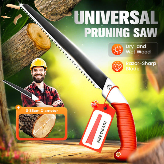 🌿40% OFF NOW ! ⚡ Lightweight And Sharp Universal Pruning Saw With Sheath – SK5 Steel, Fast Cutting & Ergonomic Grip 🔪