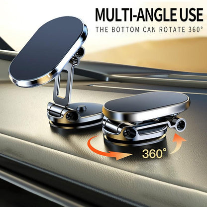 🚗Only £ 5.99！！ Foldable Metal Magnetic Phone Holder‑360° Rotatable Car Magnetic Phone Mount, Heavy-Duty Alloy Foldable Dashboard Cell Phone Stand for Driving Navigation