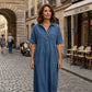 👗 50% OFF NOW! 👖 Casual Pocket Denim Midi Shirt Dress – Soft denim & relaxed fit – Functional pockets, perfect for everyday casual – comfortable and versatile ✨🌸