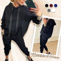 🔥2025 Hot Sale🔥 Women's 2 Piece Set Drawstring Hooded Tops & Pants