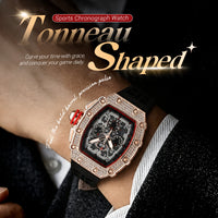 ⌚Men's Luxury barrel-shaped watch Rhinestone Embellished Watch