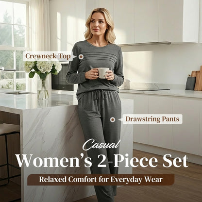 🔥40% OFF!💓Women's Crew Neck Top & Drawstring Pants Set