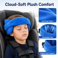 Kids Car Seat Head Support Strap｜Plush Padded Adjustable Nap Rest Band
