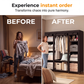 🧥 Easy‑to‑Assemble Portable Non‑Woven Fabric Wardrobe, Large‑Capacity Freestanding Closet, Sturdy Frame, Multi‑Compartment Storage for Clothes, Bedding & Household Items