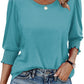 🏖️Womens 3/4 Sleeve T-Shirts Cute Crewneck Tees Blouses