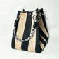 🏆👜  Boho Striped Knit Bucket Handbag for Women – Handmade Summer Beach Shoulder Bag