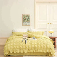 ✨2025 Hot Sale✨Icy Seersucker Summer Cool Quilt Lace 4-piece Set