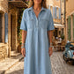👗 50% OFF NOW! 👖 Casual Pocket Denim Midi Shirt Dress – Soft denim & relaxed fit – Functional pockets, perfect for everyday casual – comfortable and versatile ✨🌸