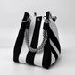 🏆👜  Boho Striped Knit Bucket Handbag for Women – Handmade Summer Beach Shoulder Bag