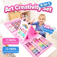 🎁Christmas Gift 🎄🎅🎨 50% OFF HOT PROMOTION! ✨ Deluxe 6-in-1 Art Creativity Set - Includes Drawing Tools & 12 Colors for Kids' Creative Development 🧑‍🎨🌟