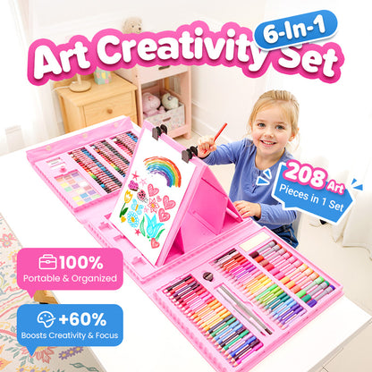 🎁Christmas Gift 🎄🎅🎨 50% OFF HOT PROMOTION! ✨ Deluxe 6-in-1 Art Creativity Set - Includes Drawing Tools & 12 Colors for Kids' Creative Development 🧑‍🎨🌟
