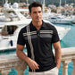 🏕️New arrival 40% OFF💪Men's Striped Short Sleeve Collared Top