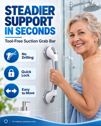🚿 🛁 Suction Grab Bar – No drilling, high-strength & washable ✨