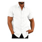 👔Men's Shirt With Solid Color Lapel And Short Sleeves