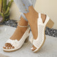 ⏰Last Day Hot Sale 50%!!🎁Women's Casual Floral Hollow Out Slope Heel Sandals