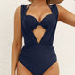 🏖️Summer Specials🩱Women's Underwire Tummy Control One Piece Halter Plunging Neck Swimsuit