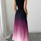 👗 40% OFF💜 Ombre Pleated Sleeveless Mock Neck Maxi Dress