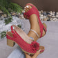 ⏰Last Day Hot Sale 50%!!🎁Women's Casual Floral Hollow Out Slope Heel Sandals