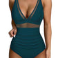 💥Last Day Special Sale 49% OFF💃Women's Mesh Ruched One-piece Swimsuit