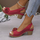 ⏰Last Day Hot Sale 50%!!🎁Women's Casual Floral Hollow Out Slope Heel Sandals