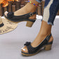 ⏰Last Day Hot Sale 50%!!🎁Women's Casual Floral Hollow Out Slope Heel Sandals