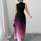 👗 40% OFF💜 Ombre Pleated Sleeveless Mock Neck Maxi Dress