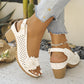 ⏰Last Day Hot Sale 50%!!🎁Women's Casual Floral Hollow Out Slope Heel Sandals