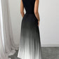 👗 40% OFF💜 Ombre Pleated Sleeveless Mock Neck Maxi Dress