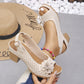 ⏰Last Day Hot Sale 50%!!🎁Women's Casual Floral Hollow Out Slope Heel Sandals