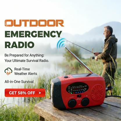 🏕️ 📻Multifunctional Portable Solar Emergency Radio – Power Bank, Hand Crank &  Crisis Preparedness