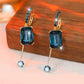 💎  Vintage Synthetic Diamond Earrings – Geometric, Dangling, Clip-On ✨