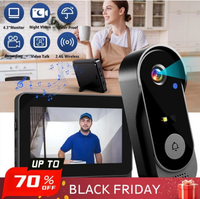 🔥New Year's Special Offer 40%OFF🎉Wireless doorbell camera: 1080P, 170° angle, 4.3-inch screen, IPX65 outdoor waterproof, night vision