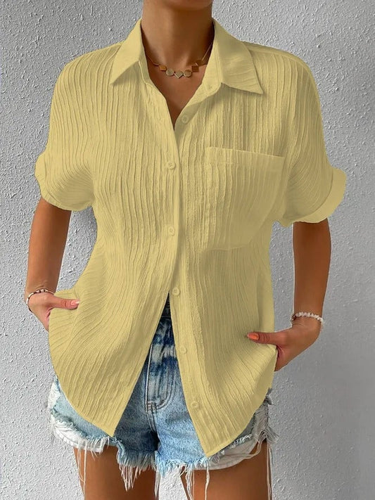 🔥Hot Sale - 50% OFF🔥Collar Casual Buttoned Loose Blouse