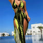 👙50% OFF! ✨ Striped Two-Piece Swimsuit – Halter Neck Tie, Ring Detail, High Stretch 🌊