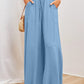 🔥 Hot sale 50% OFF🔥🌞Solid-color wide-leg high-waisted pants