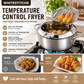 Stainless Steel Tempura Fryer Pot – Thermometer, Drain Rack, Deep‑Body ✨