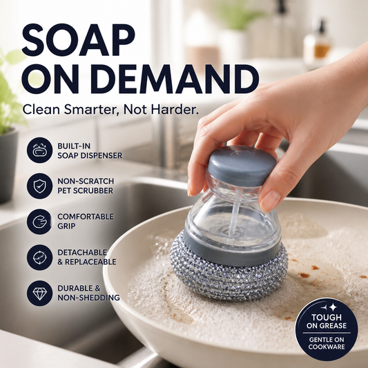 🎁2026 New Arrivals 50% OFF💥Scrubber Brush! Built-in soap, non-scratch & ergonomic. Clean pots easily – grab yours! ✅