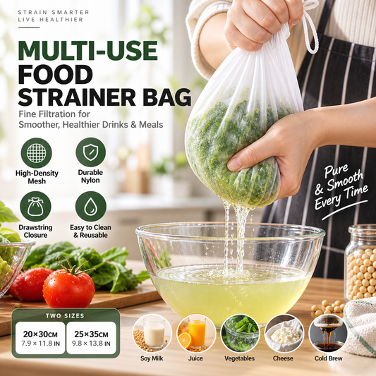 Strainer Bag – High-density mesh, drawstring & reusable. Smooth filtering – grab yours! ✅