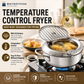 Stainless Steel Tempura Fryer Pot – Thermometer, Drain Rack, Deep‑Body ✨