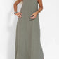 Women's Casual Solid Color Halter Sleeveless Linen Dress