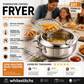 Stainless Steel Tempura Fryer Pot – Thermometer, Drain Rack, Deep‑Body ✨