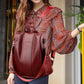 🎒 Women's Large Capacity Backpack – PU Leather, Chic Embossed, Comfortable 👜