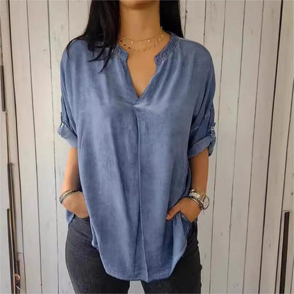 🔥BUY 2 GET Free Shipping💝Casual Breathable Solid Color V-Neck Top